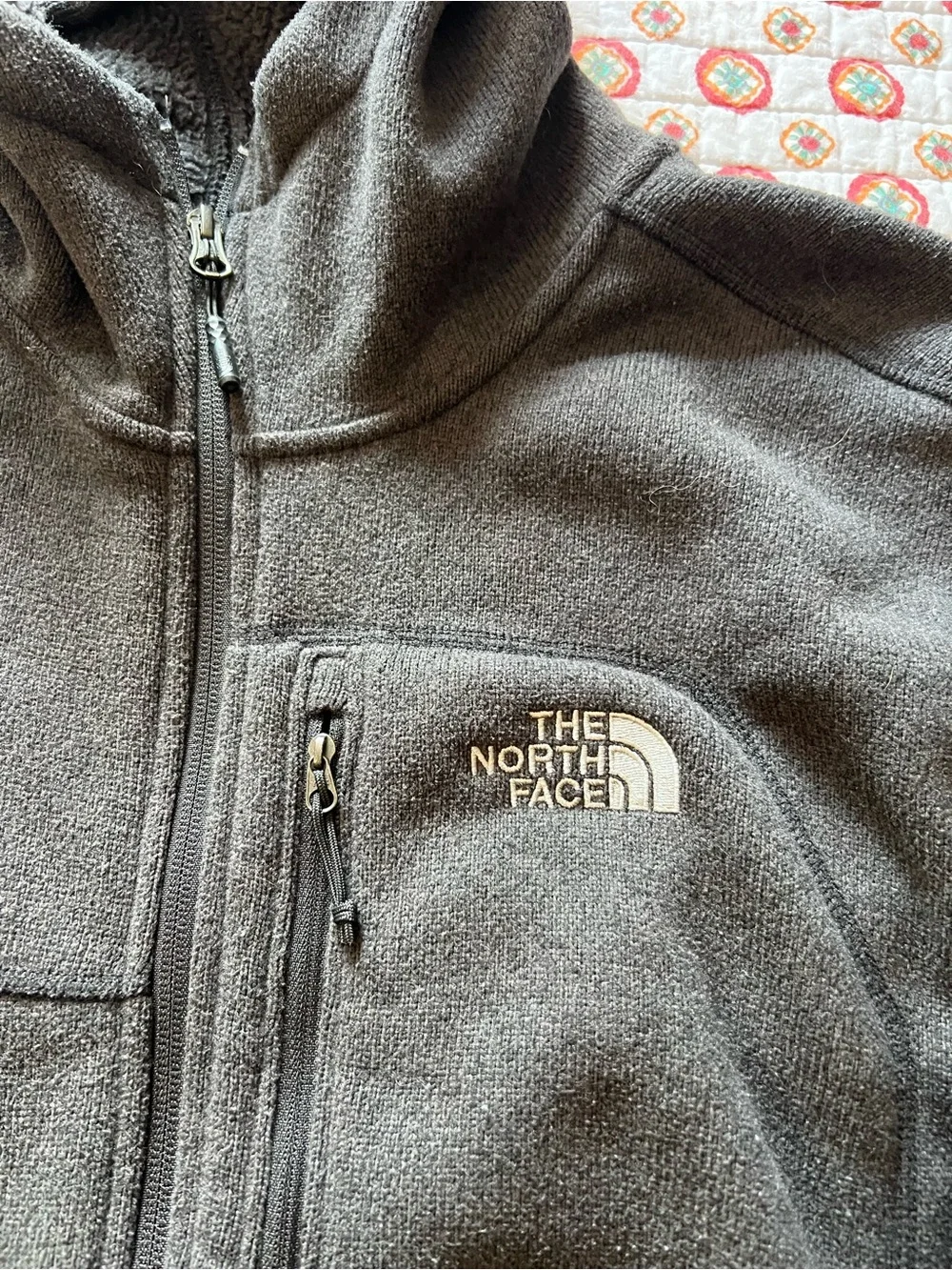 The North Face Gray Hooded Full Zip Sweater size XL Men’s